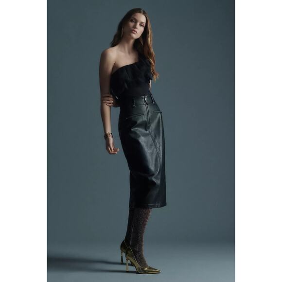 New Anthropologie Sunday in Brooklyn One-Shoulder Top $78 LARGE PETITE Black - Picture 8 of 10